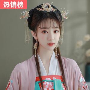 ·2023新款汉服头饰超仙流苏古风少女发簪套装古典步摇对簪发冠配