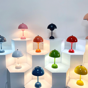 丹麦北欧花苞蘑菇台灯简约现代创意儿童房温馨卧室床头柜装饰灯具