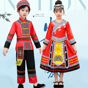 男童女童傈僳族服装少数民族风服饰儿童舞蹈演出服56个民族表演服