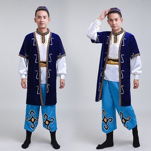 新款男款塔吉克族演出服装成人少数民族特色传统舞蹈合唱表演服饰