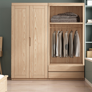 北欧实木衣柜白蜡木大落地柜容量衣橱卧室储物柜主卧家具现代简约