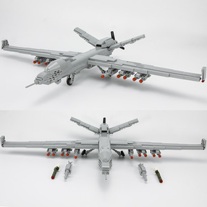 森宝积木翼龙2无人机MOC军事飞机高空侦查攻击机SR71黑鸟拼装玩具