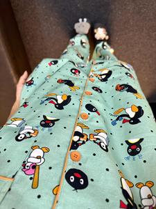 薄荷曼波短袖睡衣女夏季2024新款小清新可爱pingu卡通家居服套装