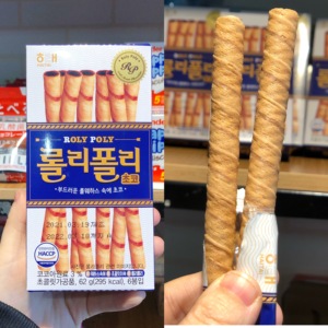 韩国进口海太巧克力冰激凌蛋卷巧克力夹心棒儿童饼干送礼物零食