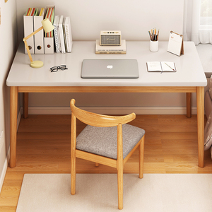 书桌家用台式电脑桌学生卧室学习桌写字桌简易办公桌实木腿长桌子