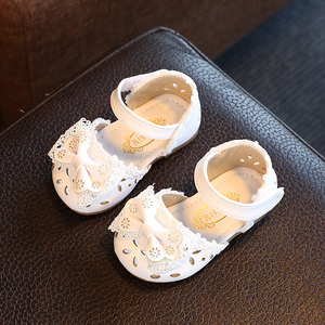 婴儿鞋学步鞋6-12个月童鞋女宝宝凉鞋0-1-3岁2小童皮鞋女童公主鞋