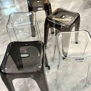 透明塑料凳子家用矮凳亚克力椅子可叠放板凳加厚高凳简约水晶胶凳