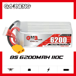 GNB高能6200mAh 8S 29.6V 110C直升机固定翼动力锂电池RC遥控模型