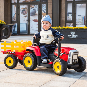 儿童拖拉机电动车四轮汽车男女宝宝小孩玩具车可坐人带遥控1一3岁