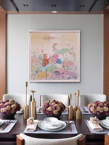 小象的快乐生活客厅沙发背景墙装饰画现代轻奢奶油风卧室玄关挂画