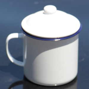 老式搪瓷铁茶缸子纯白杯子带盖子泡茶杯凉水杯啤酒杯缸子