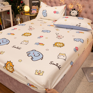 纯棉床笠款单件席梦思保护套全棉儿童卡通可爱床罩床垫套全包床单