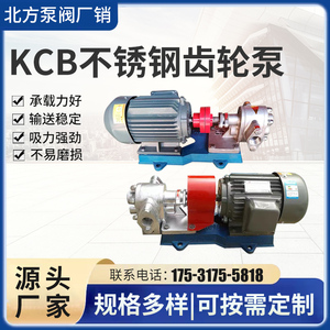 KCB不锈钢齿轮泵食品级油泵耐腐蚀化工泵输油304高温大流量