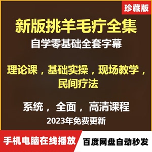 2023新版挑羊毛疔疗法课程自学零基础高清视频教程