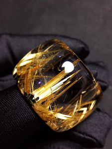 纯天然钛晶金发晶扳指戒指顺发版钛招财保平安全净体水晶111509