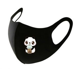 Bubble Panda  Cosplay Mask 喝珍珠奶茶的熊猫薄款冰丝防尘口罩