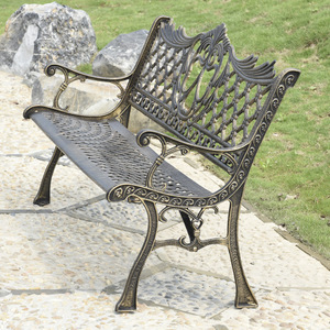 户外公园椅长椅子铸铁铸铝庭院室外阳台花园双人休闲靠背长椅凳子