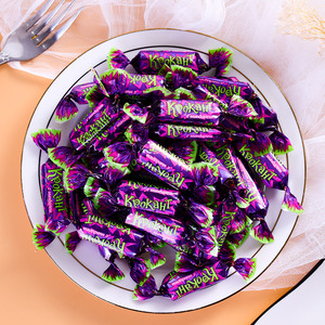 俄罗斯进口紫皮糖一斤装500克巧克力糖喜糖太妃糖花生果仁糖果