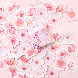 陌墨盒装贴纸樱花瓣樱的物语 创意手帐装饰异形封口贴 45枚入
