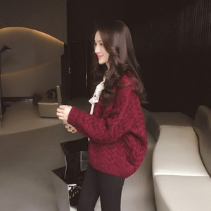网红甜美麻花上衣秋冬季2020新款短款针织开衫粗线很仙的毛衣外套