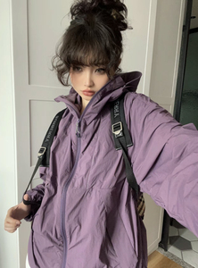 速干紫色防晒衣女款2024新款夏季轻薄户外防紫外线运动冲锋衣外套