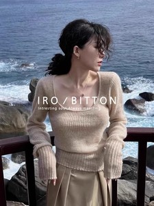 IRO BITTON法式复古套头针织衫修身显瘦内搭打底衫气质外穿t恤