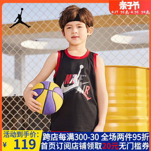 Nike AirJordan耐克儿童衣服男童运动背心2024夏季速干透气篮球服