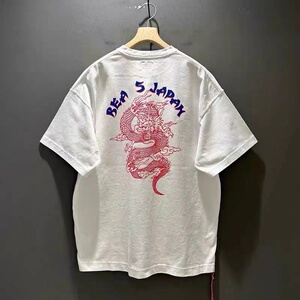 BEAMS JAPAN Original Collection日产红绳龙年印花短袖T恤男24SS