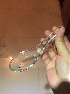 清仓厨房用品餐具无铅玻璃水晶糖勺甜品勺子透明勺