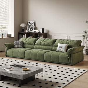 美柏猫抓布沙发客厅小户型复古绿色沙发现代简约三人位网红款轻奢