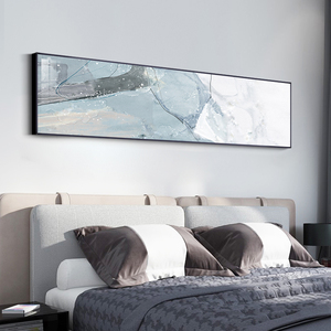 北欧文艺后现代横版装饰画客厅卧室床头抽象挂画民宿公寓墙面壁画