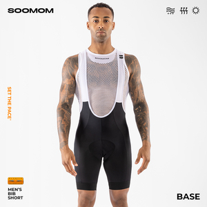SOOMOM | BASE 男士背带骑行短裤 黑色