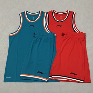 李宁男子篮球夏季比赛服运动套装吸湿排汗透气无袖训练背心短裤