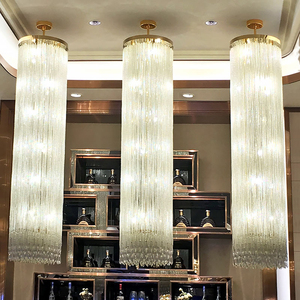 酒店客厅水晶灯圆形奢华别墅售楼部LED大灯大气非标工程厂家订制