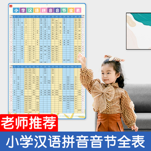 汉语拼音音节全表大挂图声母韵母拼读训练小学生一年级字母表教具
