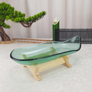 商用玻璃长条自助餐水果盘展示盘餐厅餐具器皿水果自助选配架子