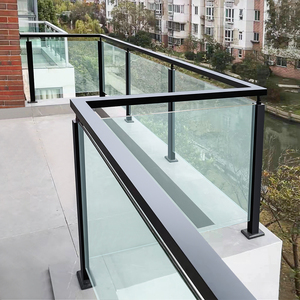 玻璃护栏现代简约内卡槽阳台室内家用不锈钢楼梯扶手玻璃栏杆立柱