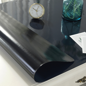 黑色软玻璃PVC桌布防水防烫防油免洗塑料餐桌垫茶几长方形水晶板