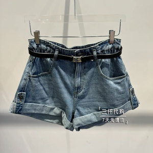 地素牛仔短裤2024夏季新款女装辣妹穿搭卷边设计短裤子女3I2R112