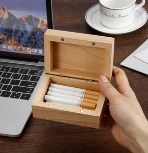 怀旧木制烟盒木质香烟盒实木翻盖手工个性便携防压收纳盒木盒摆台