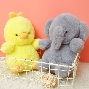 小绵羊黄鸭儿童安抚布娃娃床上抱枕蓝白玩偶大象毛绒玩具公仔