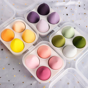 4个装鸡蛋盒超软美妆蛋水滴斜切海绵粉扑干湿两用粉底不吃粉气垫