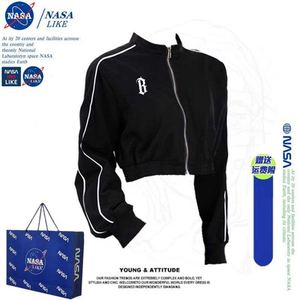 NASA美式短款棒球服外套女春秋季2023新款卫衣小个子高腰夹克上衣