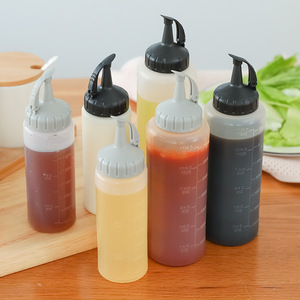 厨房挤压油壶食品调料瓶酱油瓶调味瓶沙拉挤酱瓶塑料带刻度挤压瓶
