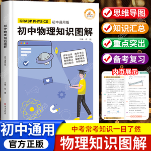 初中物理知识点汇总图解知识大全公式手册基础清单初一初二初三教辅辅导书思维导图必刷题中考人教版总复习资料七八九年级学霸笔记