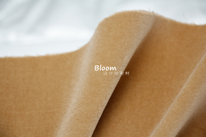 细腻 奶茶驼色天鹅绒平绒全棉弹力布料 西装套装设计师面料