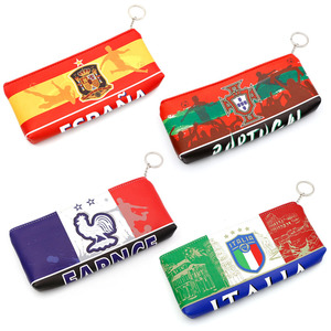 巴西阿根廷德国法国意大利荷兰葡萄牙足球队徽印花学生笔袋文具袋