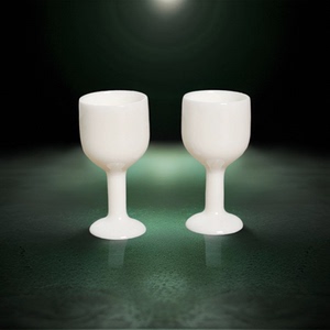 高白瓷羊脂玉瓷酒杯供奉白酒杯家用中式陶瓷烈酒杯仿古高脚杯高档