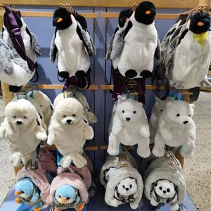 珠海长隆纪念品企鹅北极熊海豹动物造型双肩包少女毛绒日系书包女