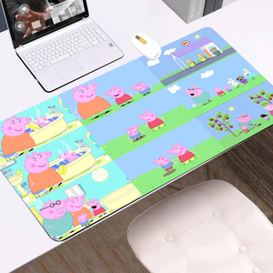 不二新款家小猪佩奇可爱鼠标垫超大 电脑桌学生书桌 办公键盘桌垫